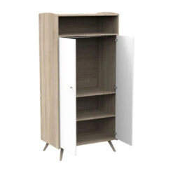 Sauthon -Sauthon armoire 2 portes et 1 niche sauthon access chene doreblanc 1
