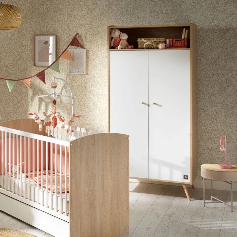 Armoire 2 Portes Et 1 Niche SAUTHON Access Chêne Doré/blanc 4 Armoire 2 Portes Et 1 Niche SAUTHON Access Chêne Doré/blanc – Image 4