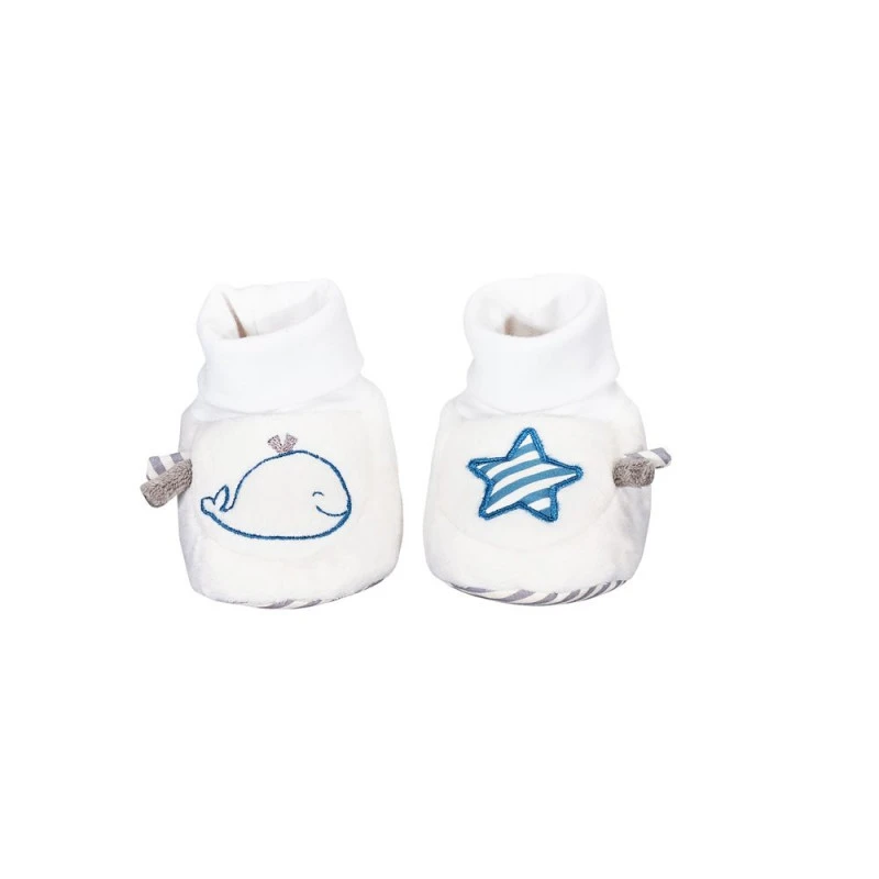 Chaussons 0/6m SAUTHON Blue Baleine 1 Chaussons 0/6m SAUTHON Blue Baleine