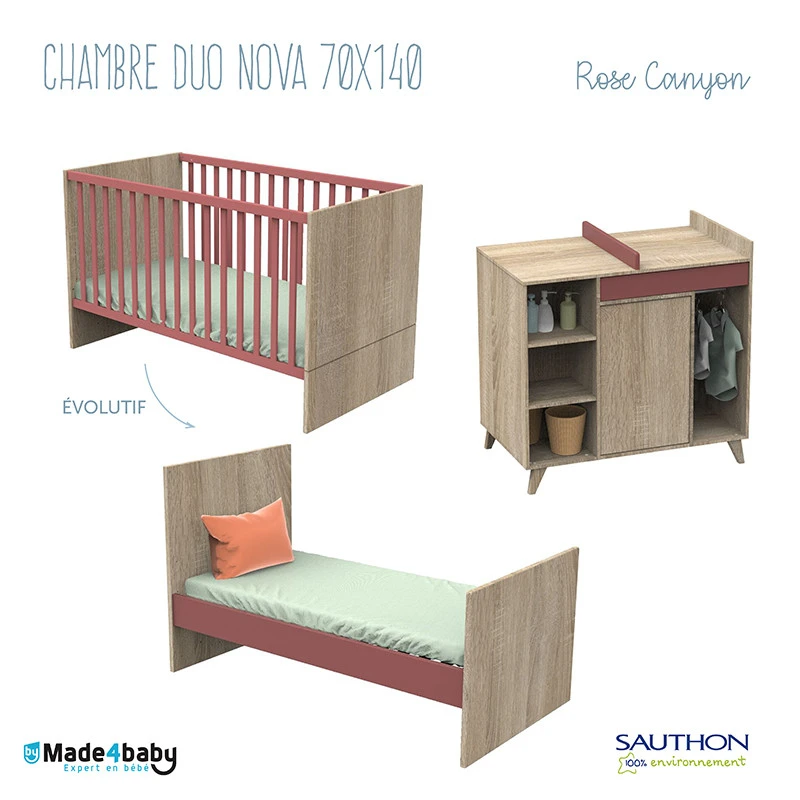 Chambre Duo Avec Little Big Bed 70x140 SAUTHON Nova Rose Canyon 1 Chambre Duo Avec Little Big Bed 70x140 SAUTHON Nova Rose Canyon