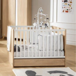 Lit Bébé 60x120 Nova SAUTHON Blanc Lin -Sauthon nova blanc lit bebe 120x60 3