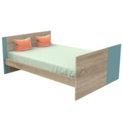 Lit 70x140 évolutif 90/140 X190 Nova SAUTHON Argile Douce -Sauthon nova bleu lit 140x70 evolutif 190 3