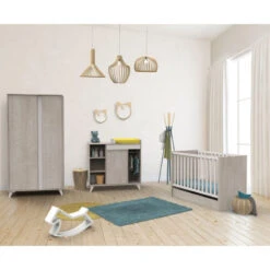 Lit Bébé 60x120 Nova SAUTHON Gris Loft -Sauthon nova gris perdrix lit bebe 120x60 3