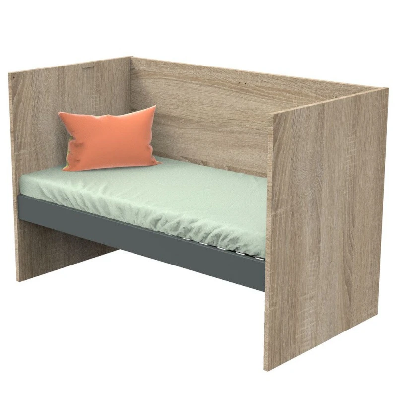 Lit 70x140 évolutif 90/140 X190 Nova SAUTHON Gris Volcan 2 Lit 70x140 évolutif 90/140 X190 Nova SAUTHON Gris Volcan – Image 2