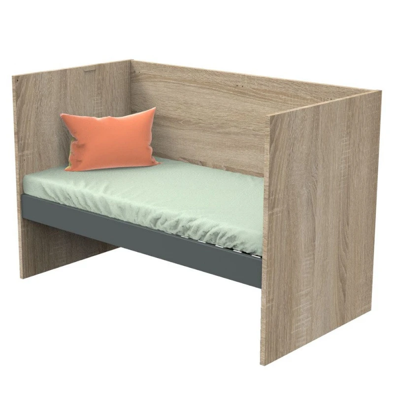 Lit 70x140 évolutif 90/140 X200 Nova SAUTHON Gris Volcan 2 Lit 70x140 évolutif 90/140 X200 Nova SAUTHON Gris Volcan – Image 2