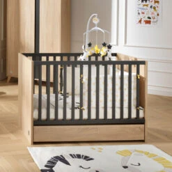 Lit Bébé 60x120 Nova SAUTHON Gris Volcan 5 Lit Bébé 60x120 Nova SAUTHON Gris Volcan -Sauthon nova gris volcan lit bebe 120x60 3