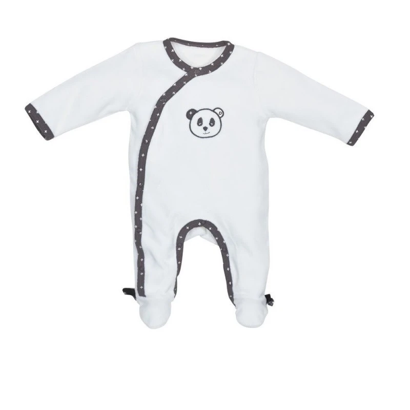 Pyjama En Velours 1mois Blanc SAUTHON Chao Chao 1 Pyjama En Velours 1mois Blanc SAUTHON Chao Chao