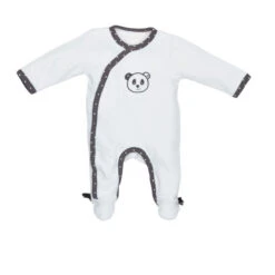 Pyjama En Velours 3mois Blanc SAUTHON Chao Chao