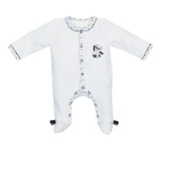 Pyjama En Velours 1mois Blanc/noir SAUTHON Chao Chao