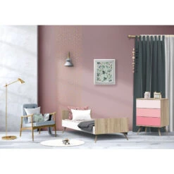 Lit Combiné Transformable SAUTHON Seventies Rose -Sauthon seventies lit lct rose 3